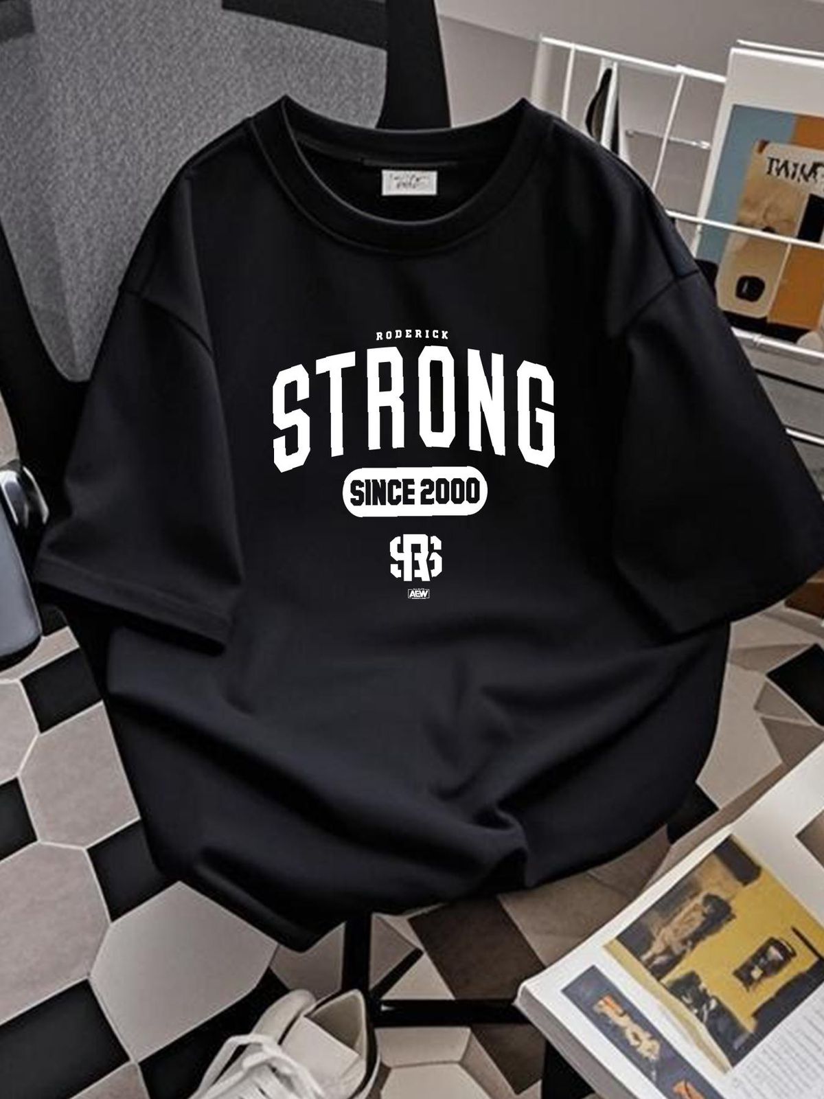 Roderick Strong - Depuis 2000 T-shirt officiel AEW - Vêtements de créateur - Graphique - Polyvalent - Mode - Décontracté - Été - Unisexe - Légèrement streetwear - Extensible_voghion.com
