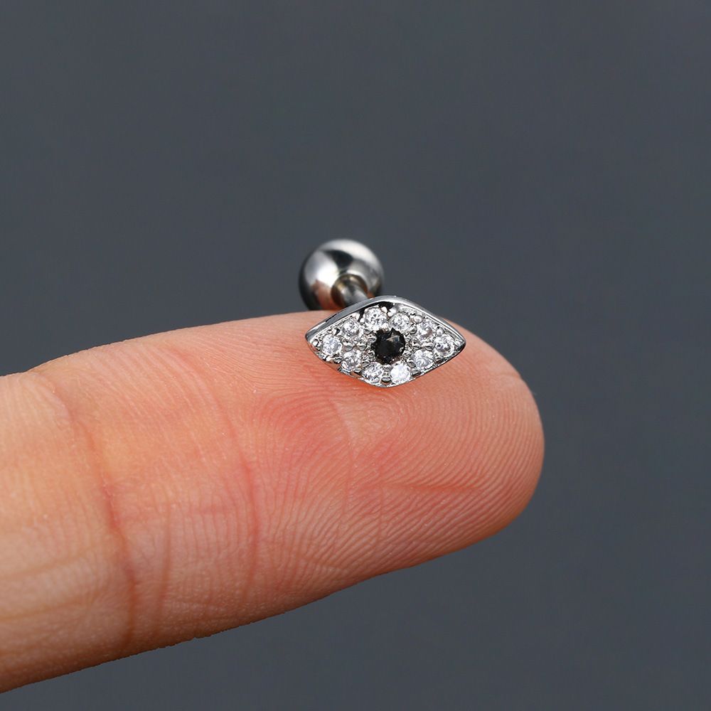 Brincos unissex simples de piercing de corrente, brincos de osso de orelha para mulheres, mini brincos de parafuso de zircônia dupla, brincos populares_voghion.com