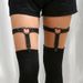 HOT Adjustable Heart Leg With Anti-Slip Clips,Elastic Y2K Gothic Thigh Garter For Ladies Black_voghion.com