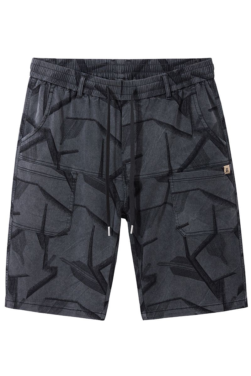 Abbigliamento da uomo taglie forti, estivo, elastico in vita, in jacquard, comodo e a vita media, pantaloncini casual_voghion.com