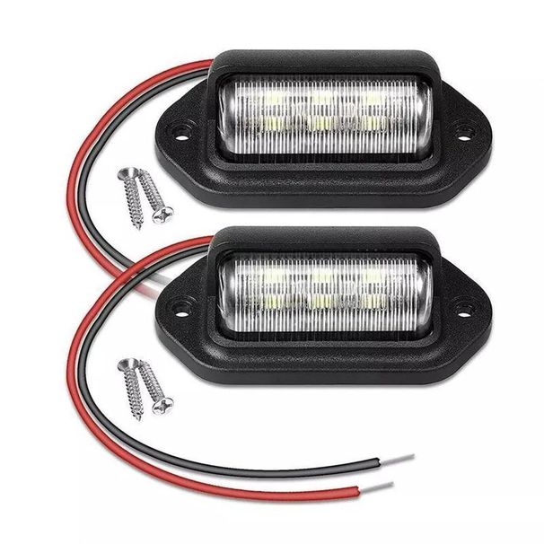 2 Stéck/Set 6 LED Nummereschëldluuchten fir Auto Camion Unhänger Luucht Wäiss Glühbirnen Nummereschëldluuchten_voghion.com