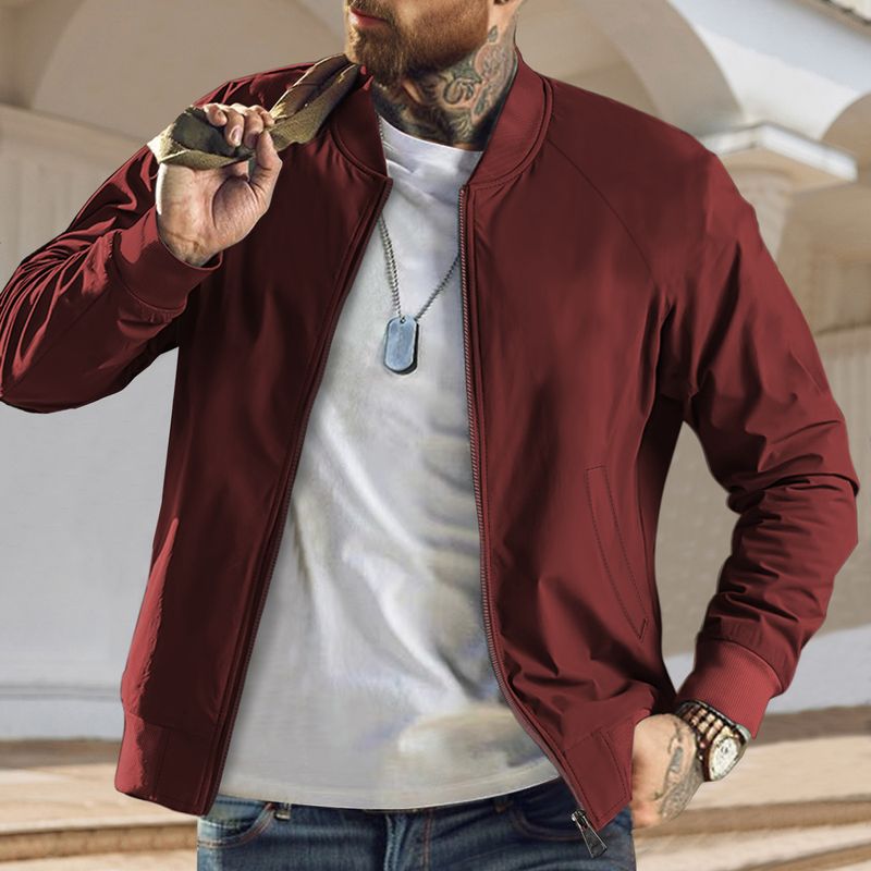 ​​Vintage MA-1 Pilot Jacket For Men - Military Style Bomber Coat With Retro Baseball Uniform Design, Lightweight & Stylish Outerwear​​_voghion.com