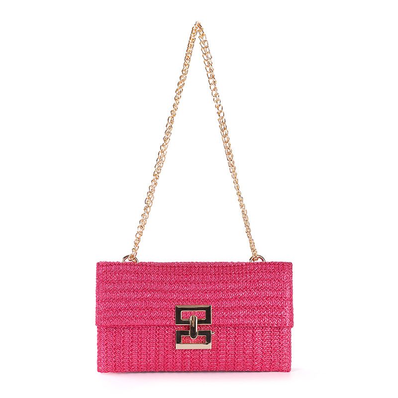 Women's Bags For Women New Holiday Style Multi Compartment Chain Flip Cover Twist Lock Straw Bag Shoulder Bag Women's Bag_voghion.com