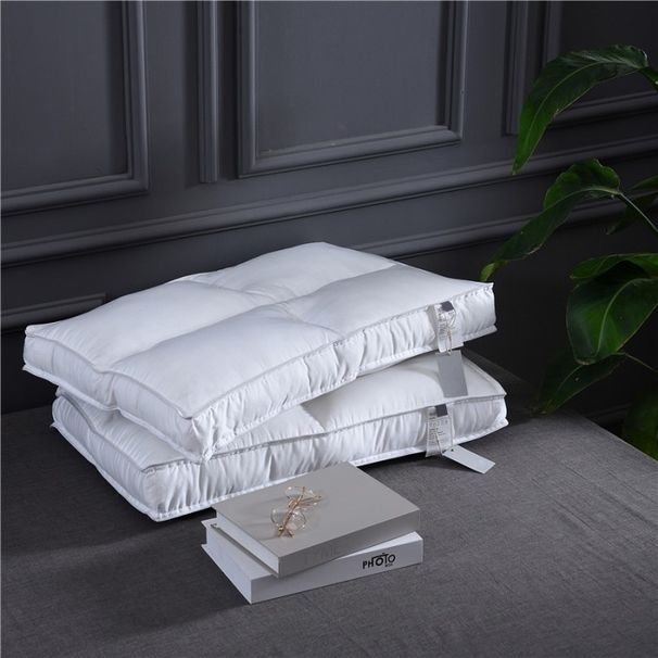 Cotton tribute satin, fixed location, star rated hotel core, comfortable feather velvet buckwheat pillow core_voghion.com