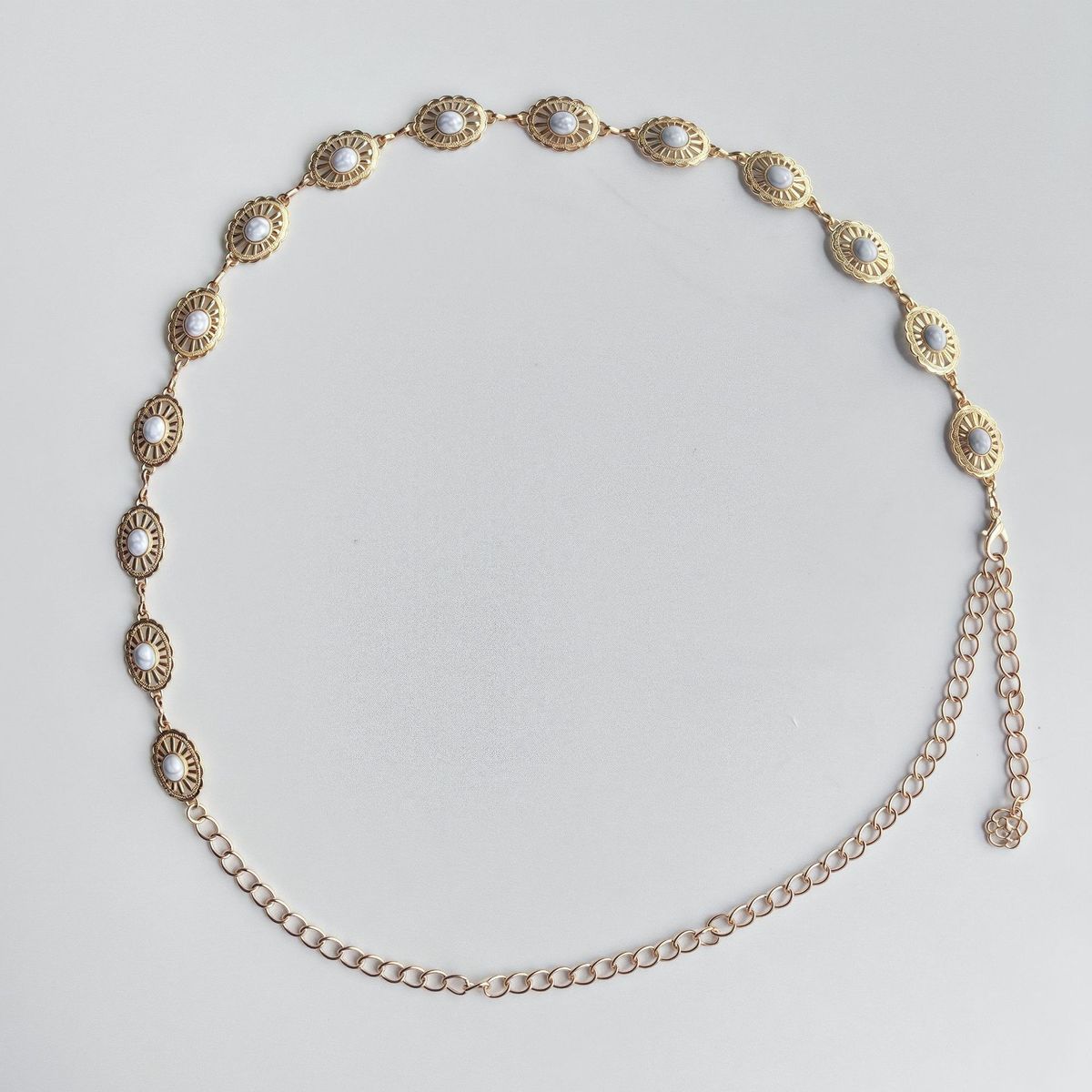 Metall geprägte vielseitige Modekette Kleid Zubehör Gürtel Taille Ornament_voghion.com