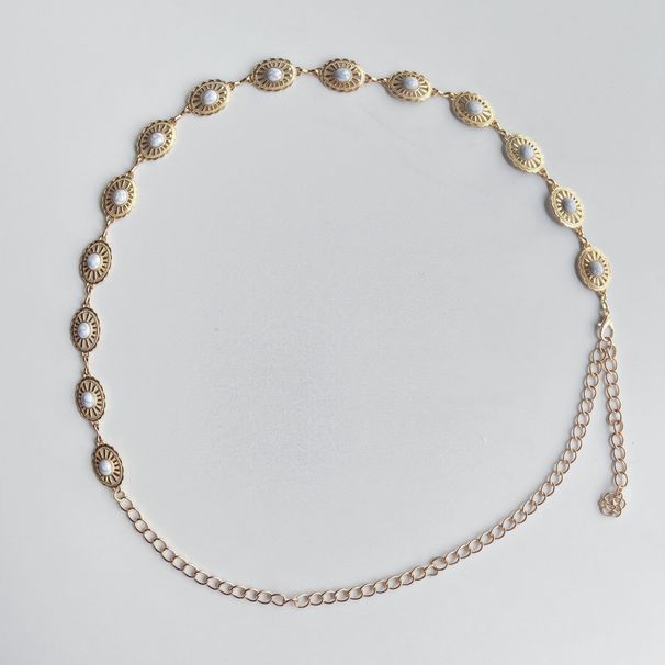 Metall geprägte vielseitige Modekette Kleid Zubehör Gürtel Taille Ornament_voghion.com