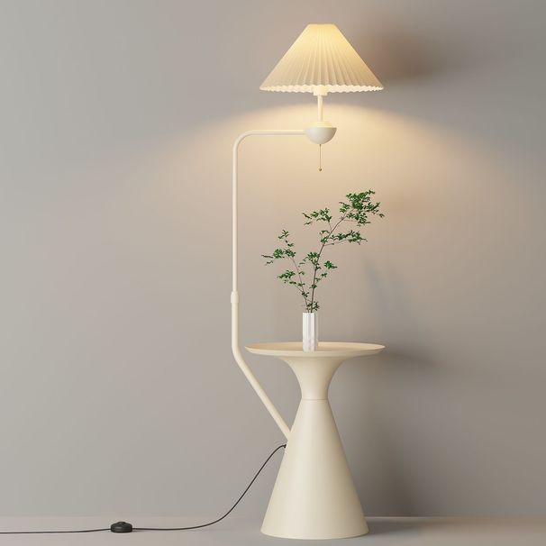 Stehlampe im nordischen Creme-Stil | LED-Licht 10 m² | Einstellbare Farbtemperatur | Intelligente Fernbedienung_voghion.com