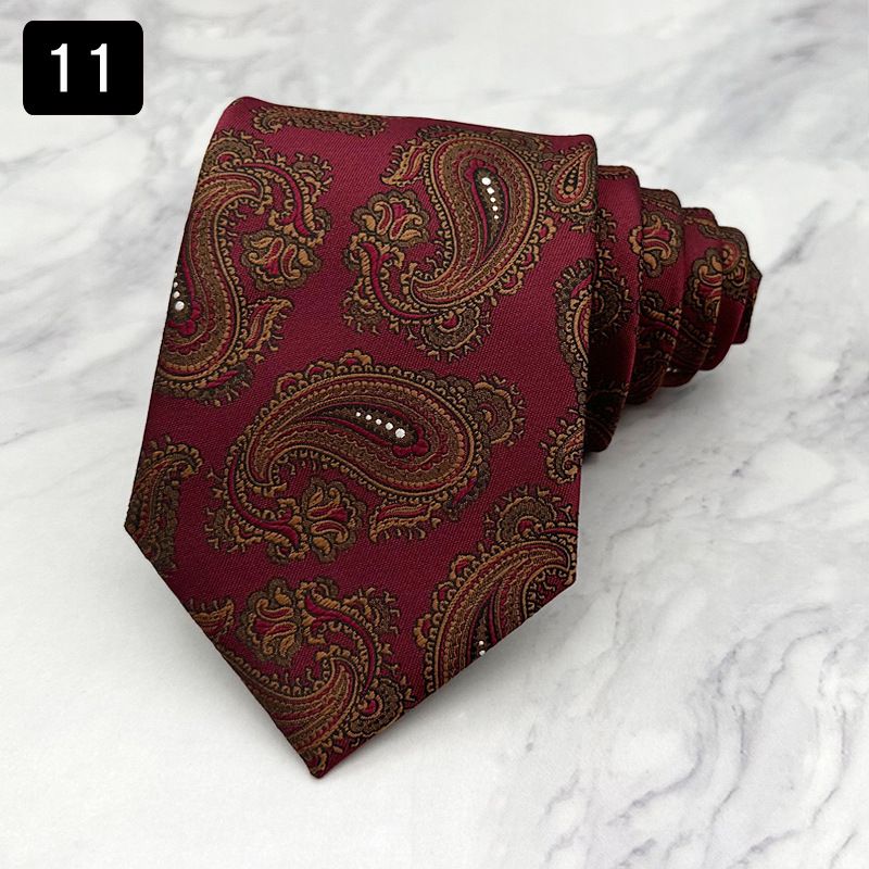Ny slips Trendy herrekjole Forretningsfritidsmode Paisley cashewnøddemønsterelement Håndtrykt bred 8 cm_voghion.com