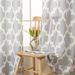 Gray Background Gourd Flower Printed Curtains High Grade Messy Semi Light Blocking Printed Curtains Suitable For Living Room Balcony Curtains_voghion.com