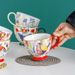 Calice in ceramica dipinto a mano – Elegante bicchiere highball floreale per vino, succhi e colazione, stile vintage da fattoria_voghion.com