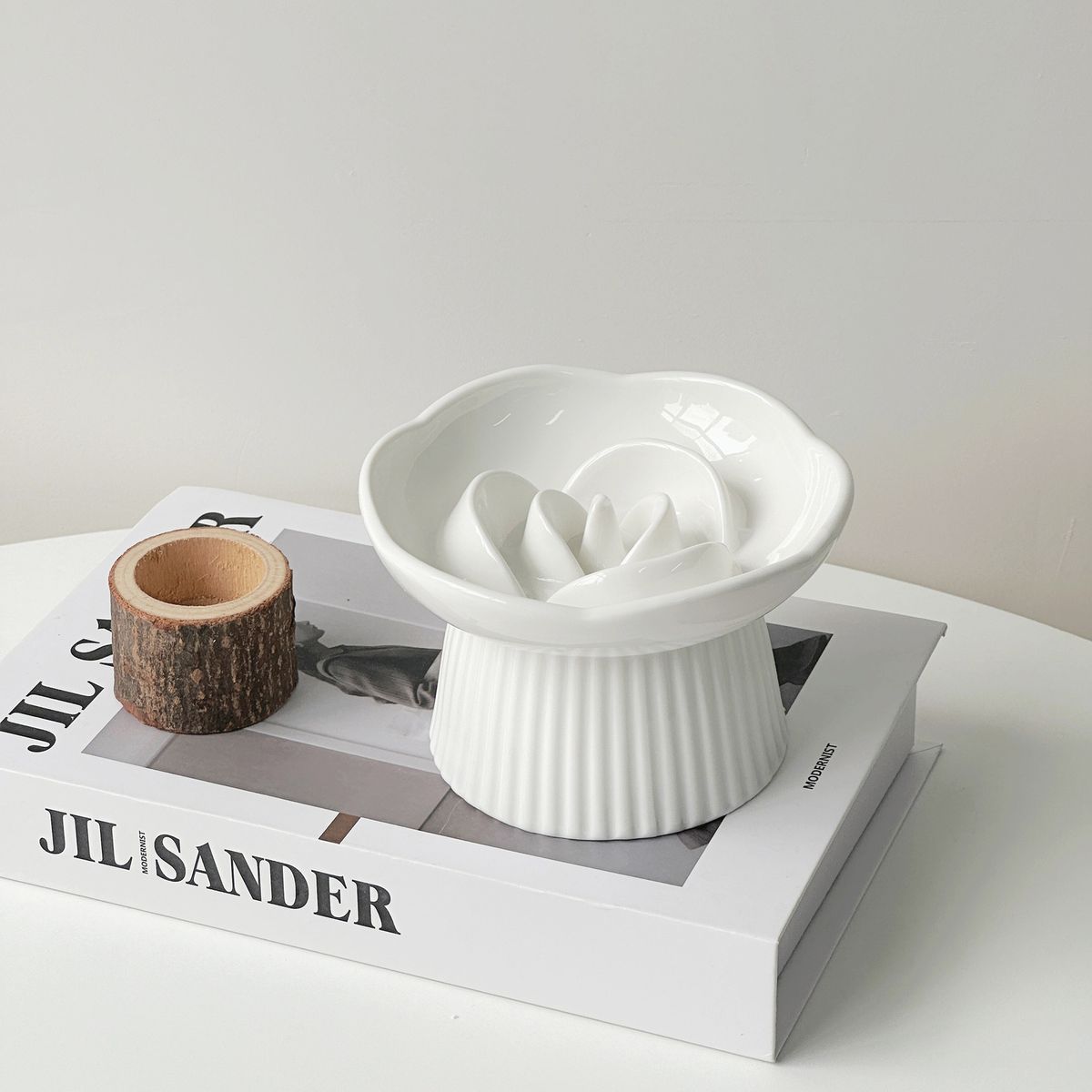 Pet Slow Feeder, auslaufsicherer, rückenschonender, erhöhter Futternapf aus Keramik für Katzen_voghion.com