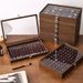 Walnut Color Hundred Slots Ring Necklace Storage Earrings Box Dustproof Jewelry Display For Stalls_voghion.com