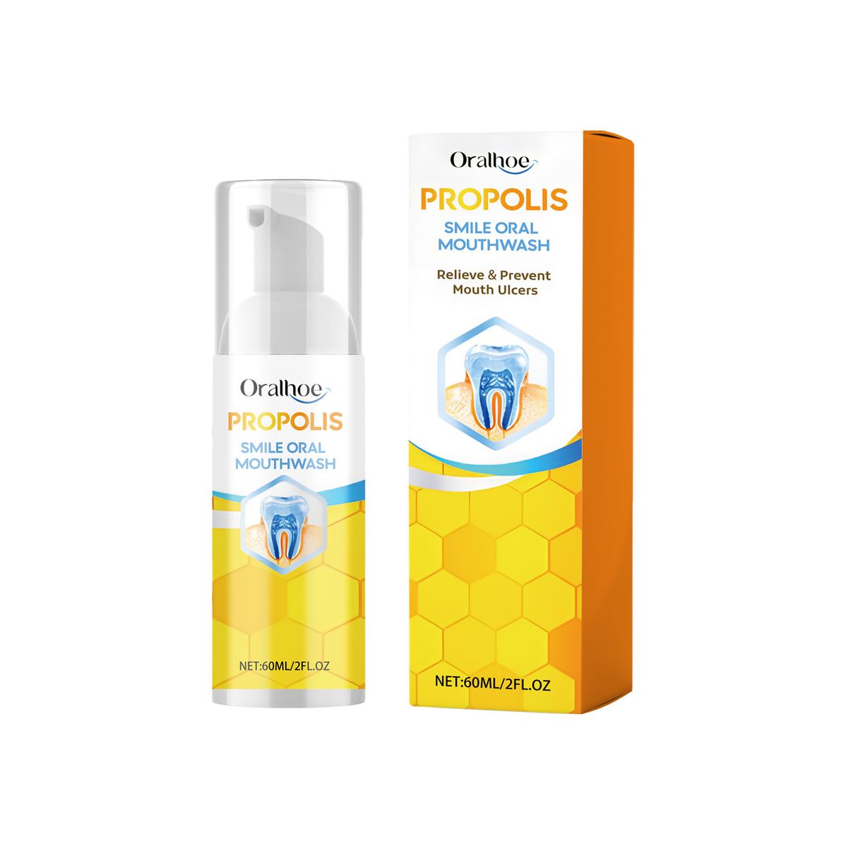 Oralhoe Propolis Pulizia orale Cura delle macchie dei denti Dentifricio in mousse fresca_voghion.com