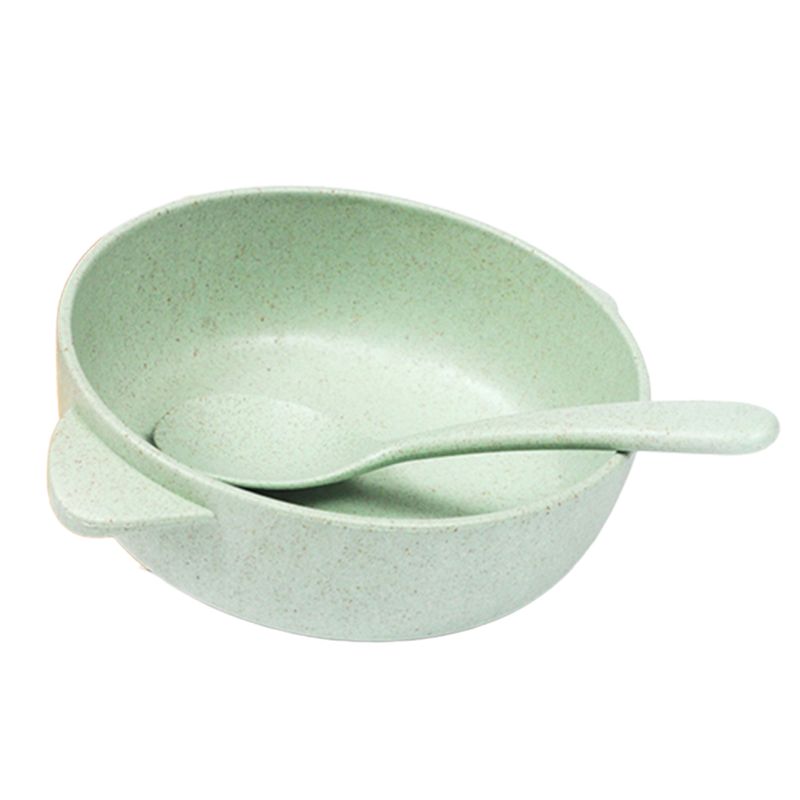 ToysMall 2 stks/set Babyvoeding Voedsel Stro Handvat Kom Lepel Training Servies_voghion.com