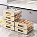 2-Layer Stackable Refrigerator Egg Organizer Clear Plastic Egg Holder Drawer Type Storage Box For Kitchen Organization_voghion.com