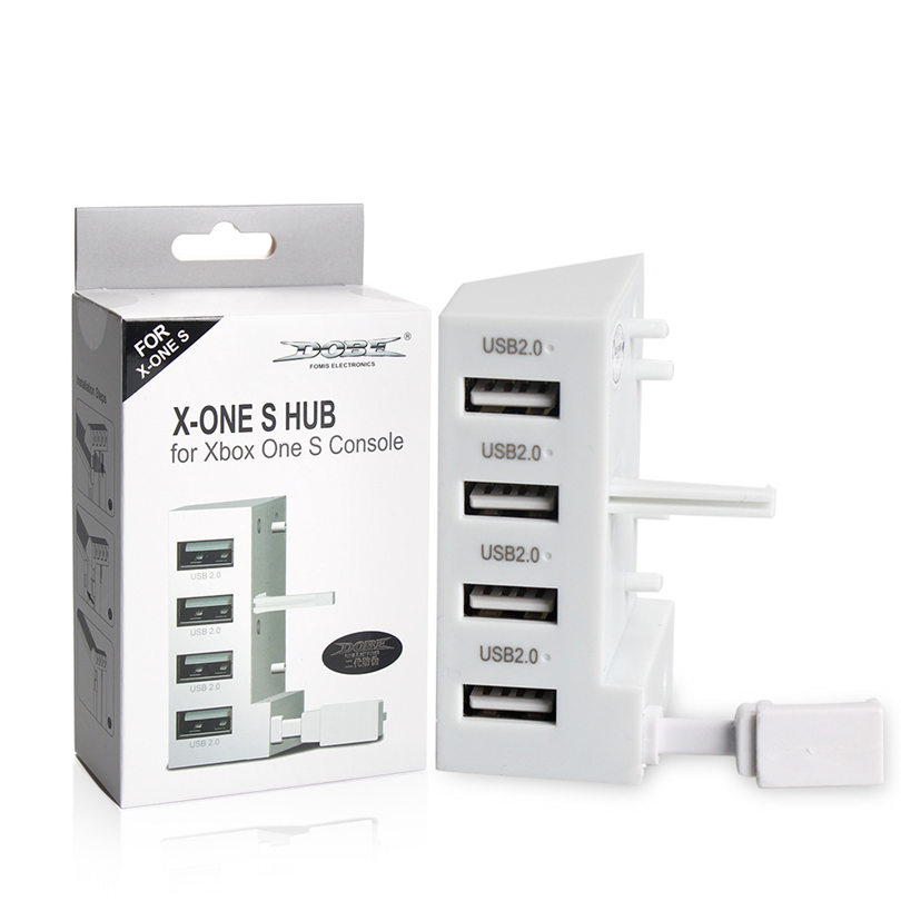 LED-Anzeige, 4 Anschlüsse, USB 2.0-Verlängerung, Lade-Hochgeschwindigkeitsadapter, Flushbonading-Konverter für die XBox OneS-Spielekonsole_voghion.com