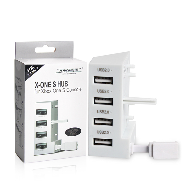 LED-Anzeige, 4 Anschlüsse, USB 2.0-Verlängerung, Lade-Hochgeschwindigkeitsadapter, Flushbonading-Konverter für die XBox OneS-Spielekonsole_voghion.com