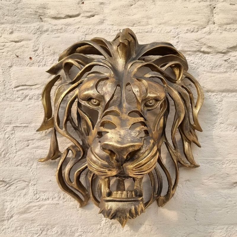 Leeuwenkop Muurkunst Leeuwenkop Muurkunst Metalen sculptuur Binnenplaats Huisdecoratie_voghion.com