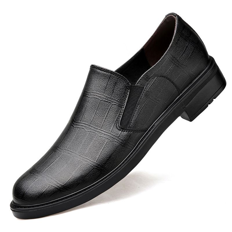 Herrenschuhe mit Krokodilprägung, lässige Lederschuhe im Barber-Style_voghion.com