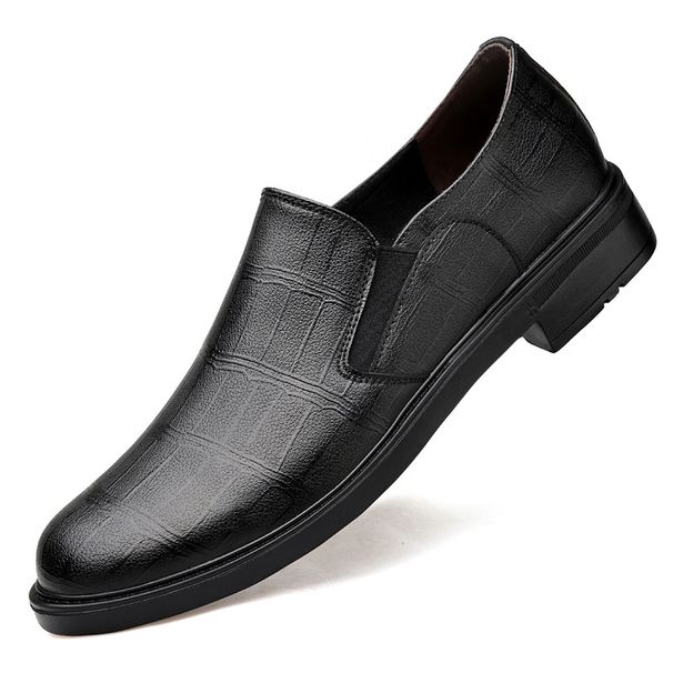 Herrenschuhe mit Krokodilprägung, lässige Lederschuhe im Barber-Style_voghion.com