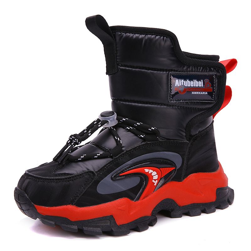 Northeast boys' snow boots with winter velvet and thickened children's anti slip claws, large boots, cotton shoes_voghion.com