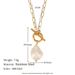 Collana con ciondolo versatile alla moda da donna in acciaio inossidabile con perle d'acqua dolce barocche e catena a graffetta_voghion.com