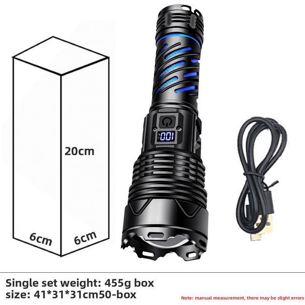 Nuovo display digitale aggiornato, luce forte, ricaricabile, ultra luminoso, doppia modalità, per esterni, speciale telescopico_voghion.com