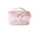 Niedliches PVC-Kosmetik-Organizer-Set – Make-up-Tasche im In-Style aus rosa Spitze (große + kleine Reisetaschen, transparentes Würfeletui)_voghion.com