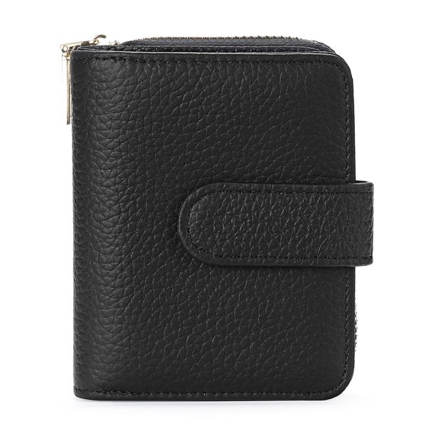 Women's Leather Wallet Short Card Bag Ins Simple Small Wallet Rfid Cowhide Coin Wallet_voghion.com