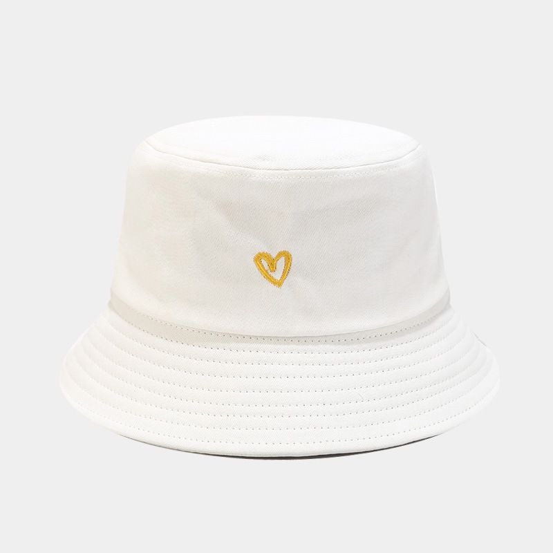 Hot Sale New Fashion Men Women Panama Heart Print Green Purple Black Hats Reversible Fishing Bucket Cap Summer Sun Hat Gift_voghion.com