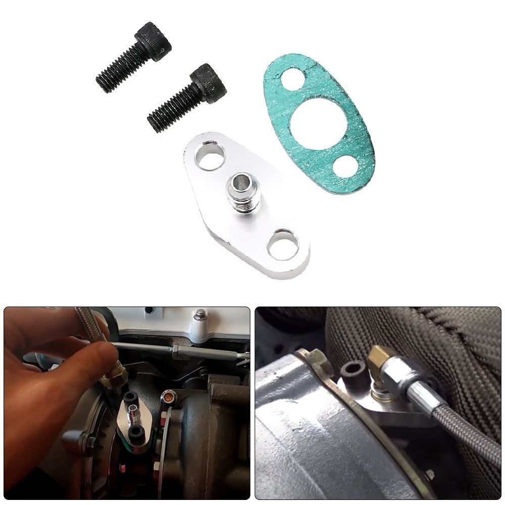 Car modification AN4 turbocharger supply oil pipe flange adapter suitable for T3 T4 T04E GT42_voghion.com