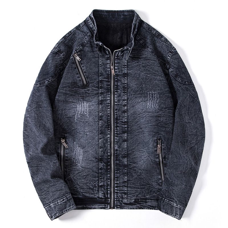Men's Clothing Youth Jacket Simple Cotton Personality Men's Retro Jeans and Velvet Jacket _voghion.com