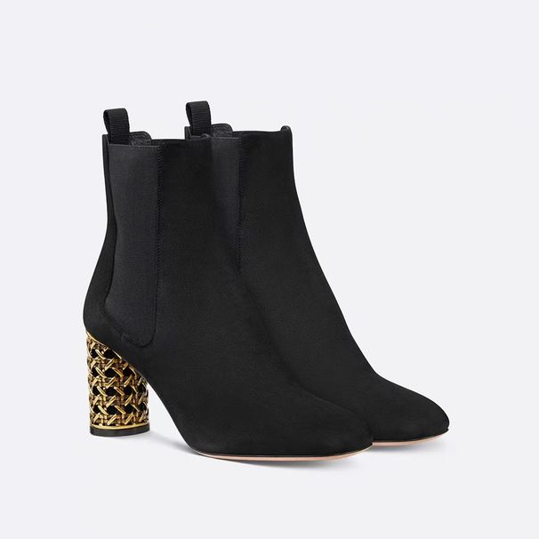 Stivali Martin alla moda corti elastici con tacco alto, rotondi, spessi, di grandi dimensioni e con punta quadrata per le donne_voghion.com