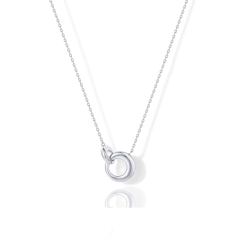 Collana con ciondolo intrecciato squisito placcato in oro per donna Collana con ciondolo a catena ad anello_voghion.com