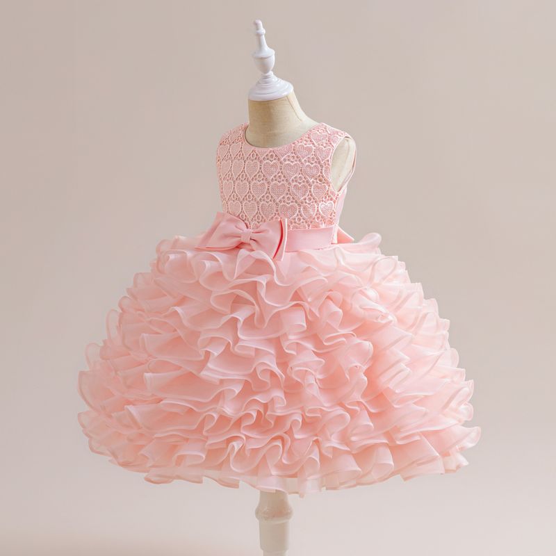 Kid's Clothing New Girls Dresses For Middle And Large Children With Bows And Fluffy Cake Skirts Kids Dress Children's Catwalk Dresses_voghion.com