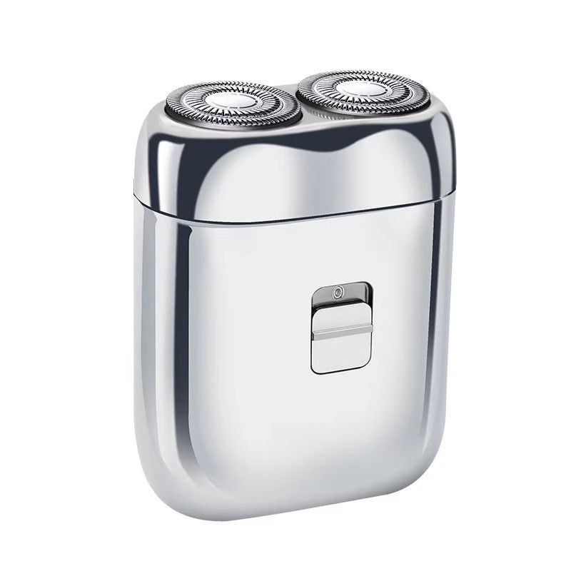 Rasoio portatile compatto con doppia testina rotante e ricarica di tipo C_voghion.com