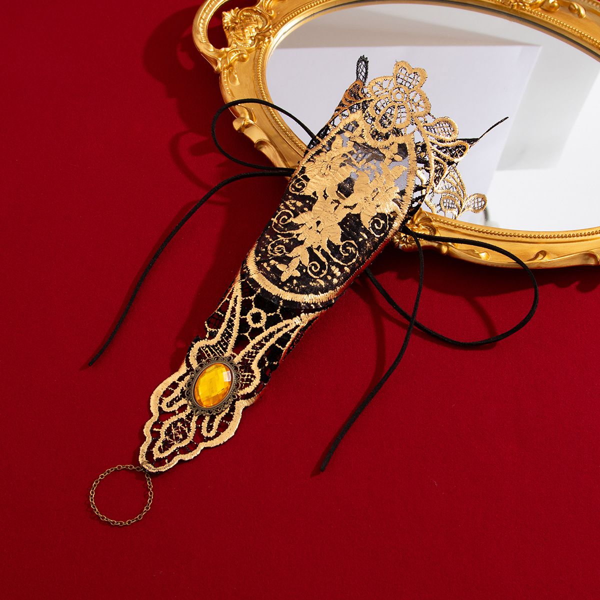 Ensemble de colliers et de chaînes de clavicule incrustées irrégulières en dentelle_voghion.com