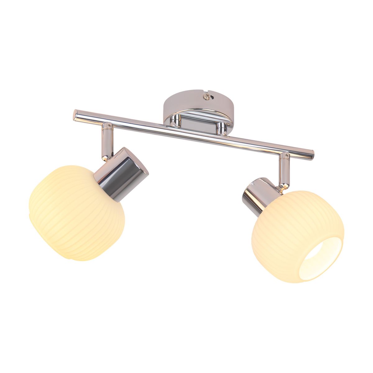 Glitzerlife Deckenstrahler Weiß Deckenleuchte 2 Flammig - Mordern E14 Deckenlampe Innen Strahler Vintage Glas Lampenschirm Für Schlafzimmer Wohnzimmer Flur_voghion.com