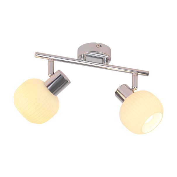 Glitzerlife Deckenstrahler Weiß Deckenleuchte 2 Flammig - Mordern E14 Deckenlampe Innen Strahler Vintage Glas Lampenschirm Für Schlafzimmer Wohnzimmer Flur_voghion.com