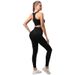 Women's High Waist Yoga Set - Peach Smile Print Workout Outfit With Tummy Control & Booty Lift, Breathable Quick-Dry Stretchy Gym Leggings_voghion.com