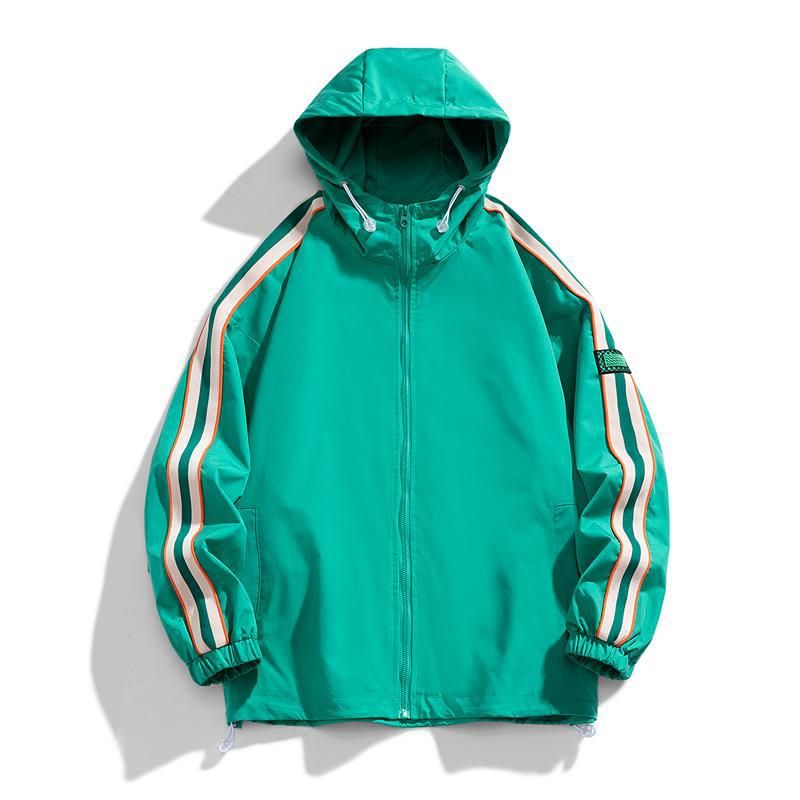 Jacke Herbst Neue Gestreifte Bequeme Casual Lose Vielseitige Kapuzenjacke Trend Einfache Top Herrenbekleidung_voghion.com