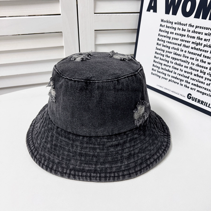 Spodnie jeansowe typu rybak z dziurami i przetarciami dla kobiet na wiosnę i lato, koreańska wersja, uniwersalne, odsłaniające twarz, małe cieniowanie,_voghion.com