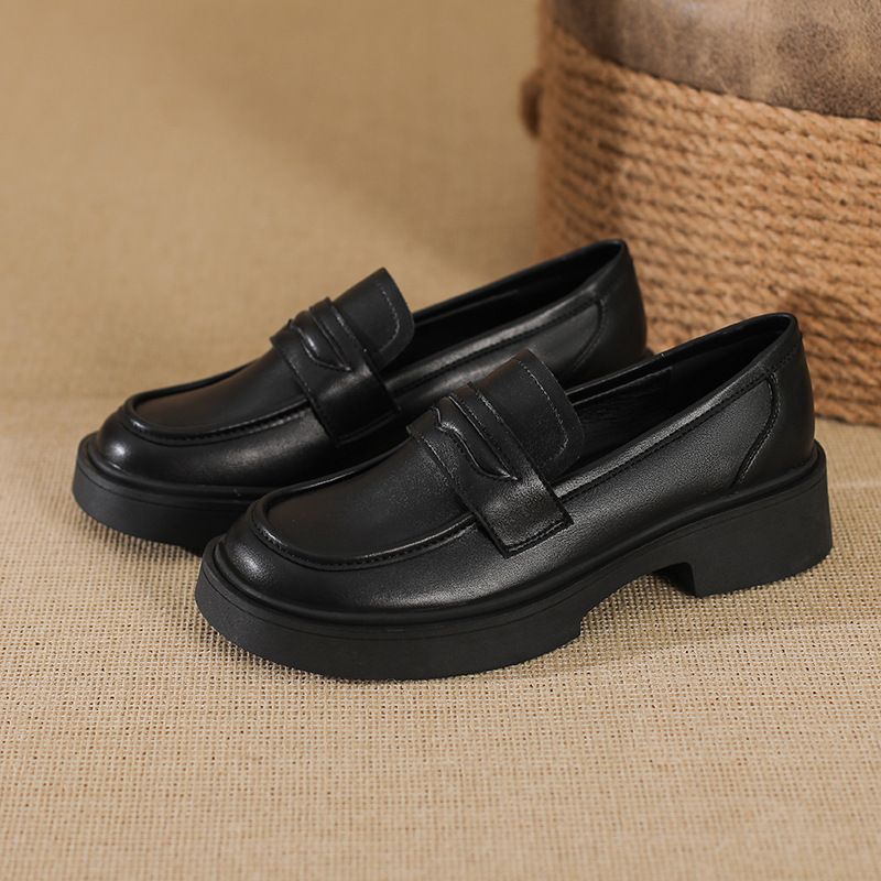 Genuine Lefu for women in the autumn of 2024, new women's with thick soles, one foot sole, and high height British style_voghion.com