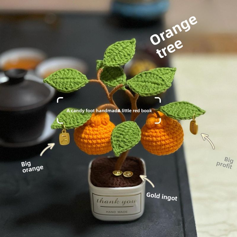 Money Tree Potted Plant DIY Crochet Kit Yarn Knitting Ornament New Year Gift Time-Killing_voghion.com
