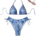 Sexy Denim-Bikini-Set – Hochwertiger geteilter Badeanzug mit Schnürung für Damen, zweiteilige Strandmode im europäischen Stil_voghion.com