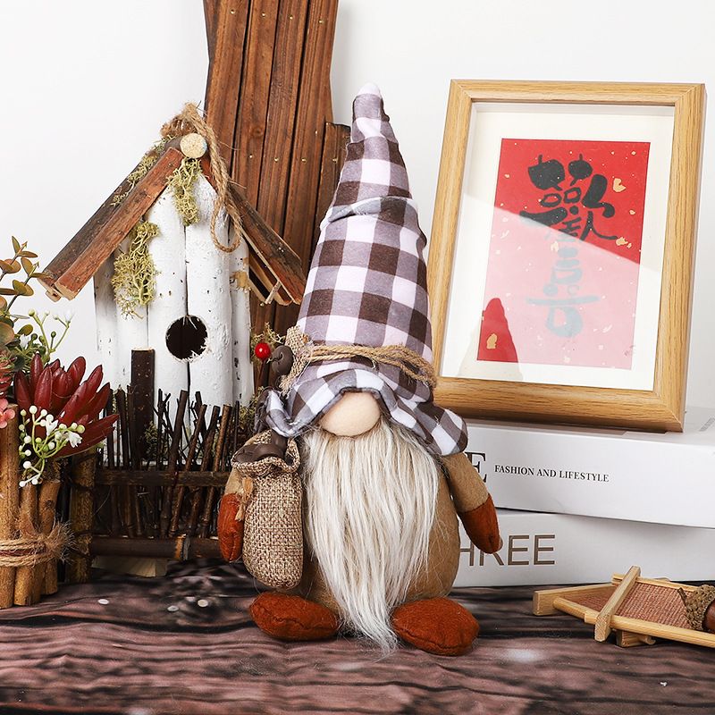 Ornament nou pentru decor de casă, pitic fără chip, cu boabe de cafea, păpușă Rudolf_voghion.com