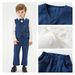 Kids Clothing three color vest shirt long sleeved trousers boy gentleman dress two piece suit_voghion.com