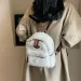 Coffee Khaki Plush Fashion Crossover Shoulder Bag Womens Er Artificial Fur Handbag Anti-theft Travel Backpack 241122_voghion.com