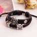 Vintage retro klinknagel punk cool hiphop accessoire armband handgemaakte koeienhuid schedel skelet Viking manchet gevlochten armbanden_voghion.com