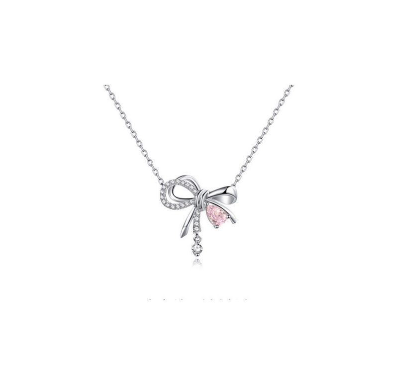 Sterling VENUS Sie Star Love Heart Y2K Necklace For Women Girl Pink Zircon Sweet Choker Jewelry Gift Drop_voghion.com